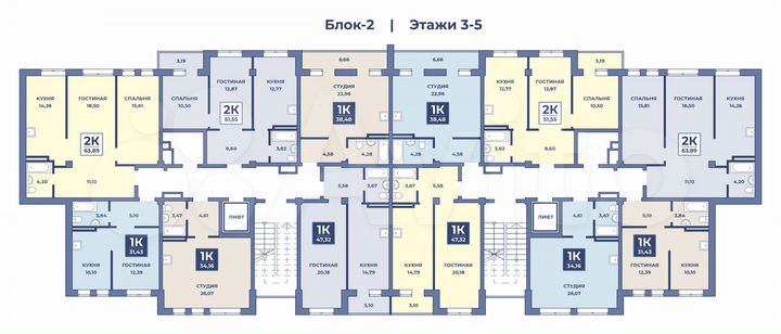 1-к. апартаменты, 31,4 м², 4/6 эт.