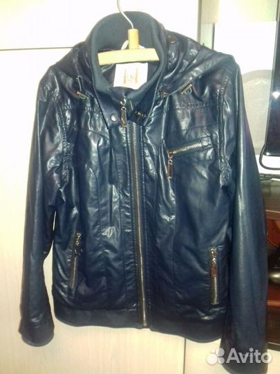 Натуральная кожаная куртка на осень,весну для маль