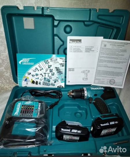 Дрель-шуруповерт Makita аккумуляторная, DDF453SYE