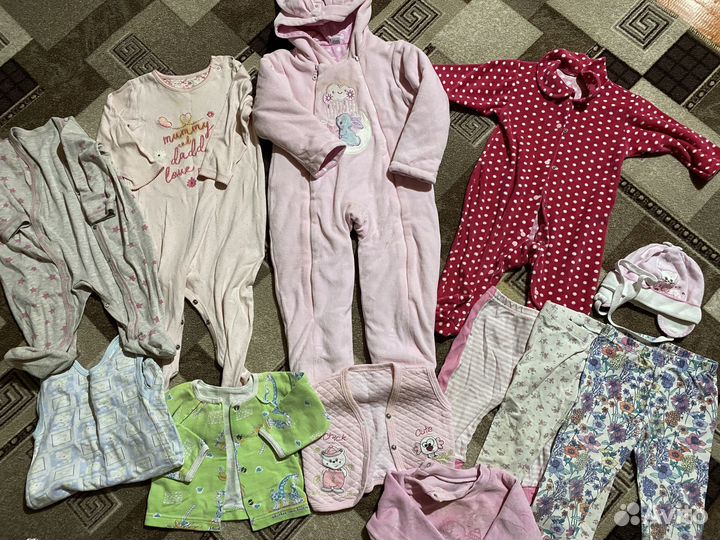 Одежда пакетом для девочки р.56-80