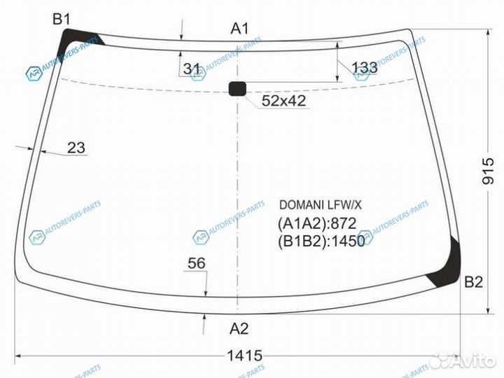 Domani lfwx Стекло лобовое honda 92-96civic (euro)