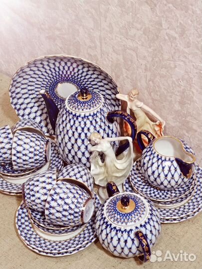 Кофейный сервиз Кобальтовая сетка