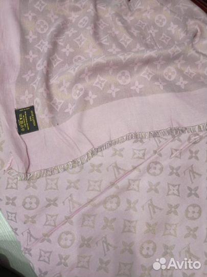 Платок шаль теплый 135см шерсть/шелк италия