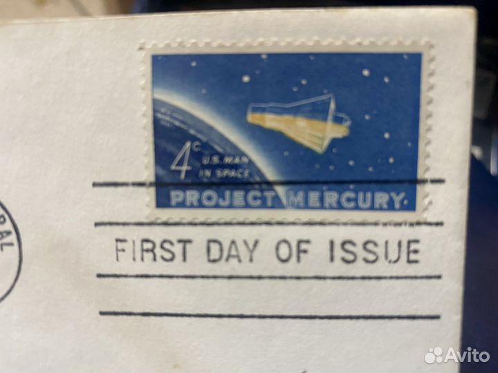 Марка и конверт :Первый якосмонавт США