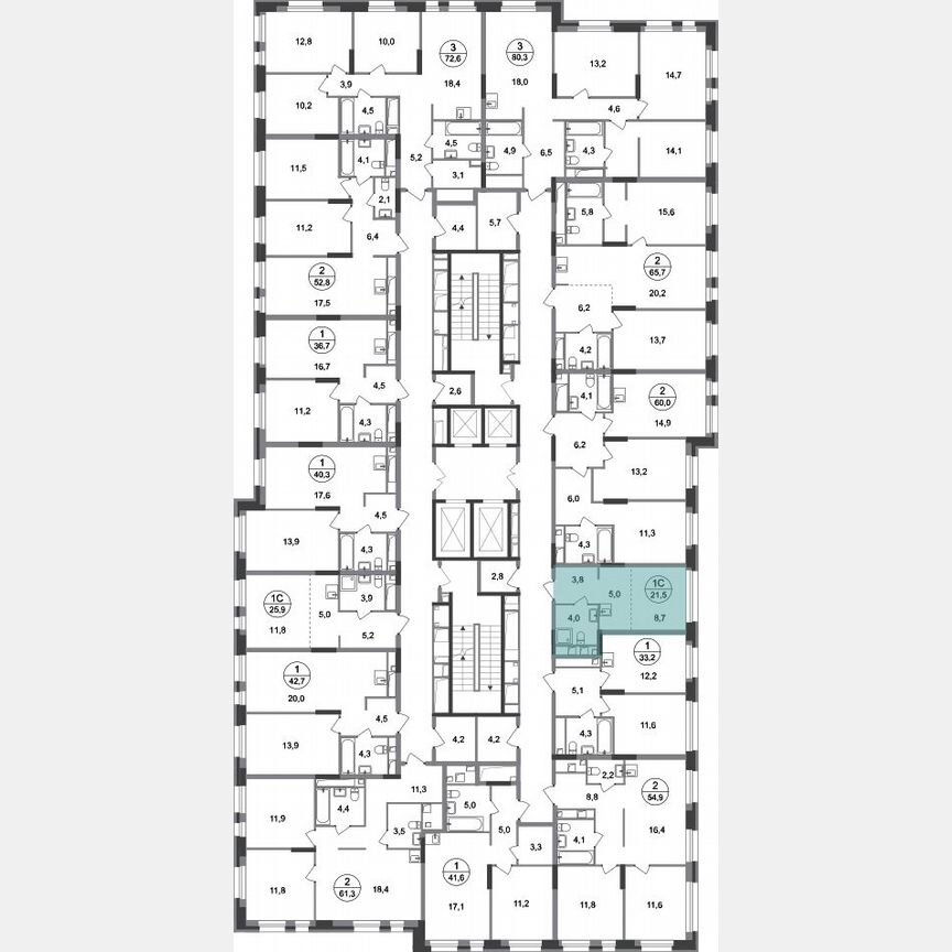 Квартира-студия, 21,5 м², 16/20 эт.