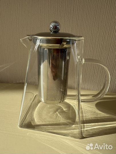 Заварочный стеклянный чайник, 950 мл с ситом