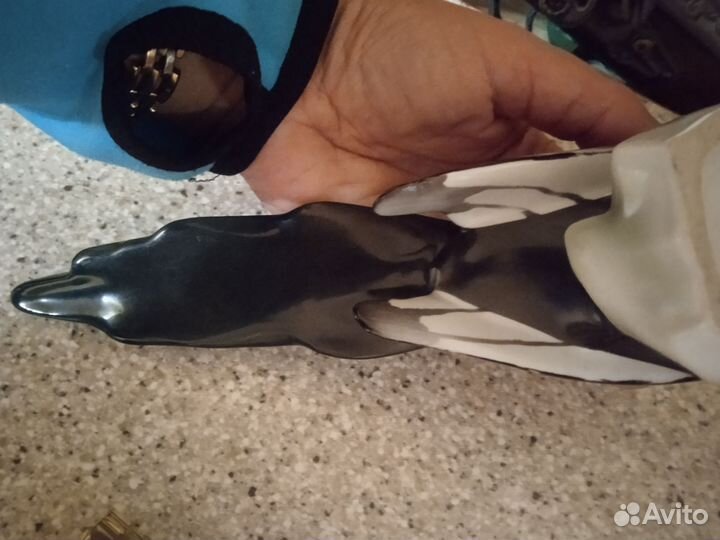 Сорока Фарфоровая статуэтка лихте,винтаж,германия