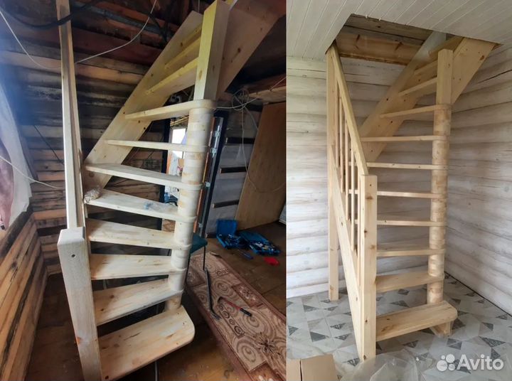 Лестница на второй этаж эконом + 1 ступень