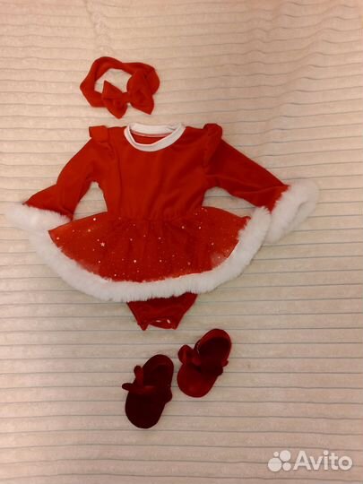 Боди-платье новогоднее для девочки 74-80