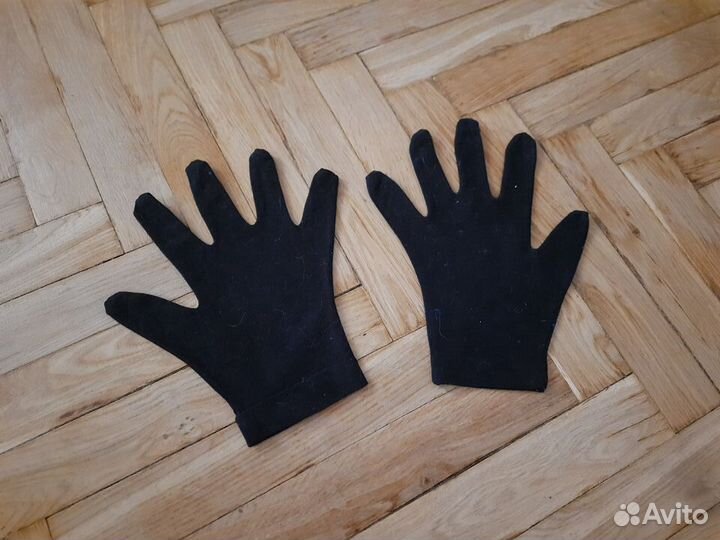 Перчатки трикотажные черные пакетом 12 пар