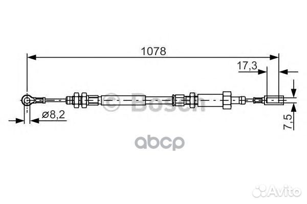 Трос стояночного тормоза зад прав/лев 19874