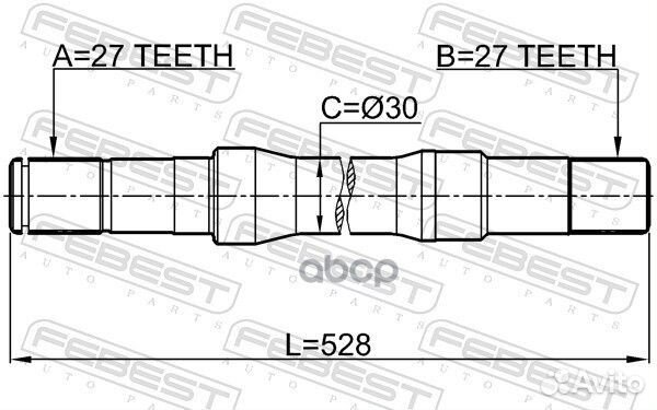 Полуось opel antara прав. 1012C100RH Febest