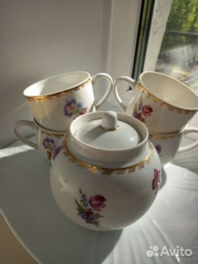 Сахарница СССР +2 чашки