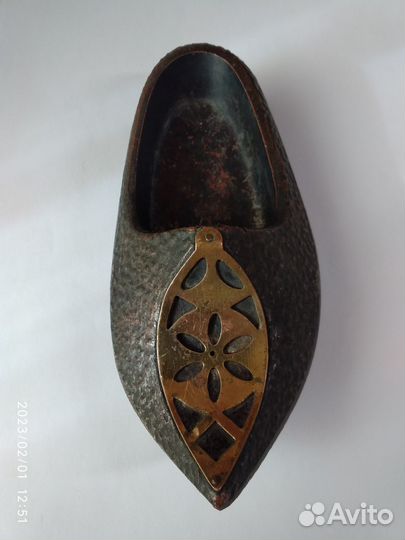 Винтажная пепельница башмачок, бронза СССР