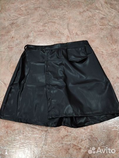 Юбка-шорты, экокожа