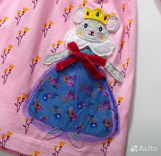 Платье для девочки с длинным рукавом 104-110