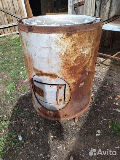 Печка буржуйка на дровах с казаном