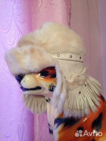 Шапка из норки. Новая. Цвет шампань