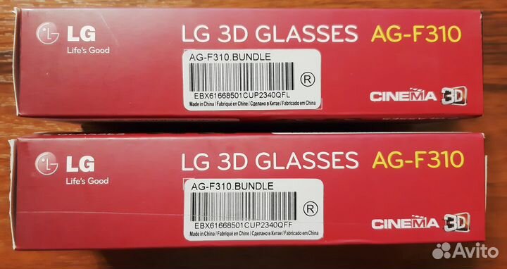 Очки 3 D для телевизоров LG, Sony