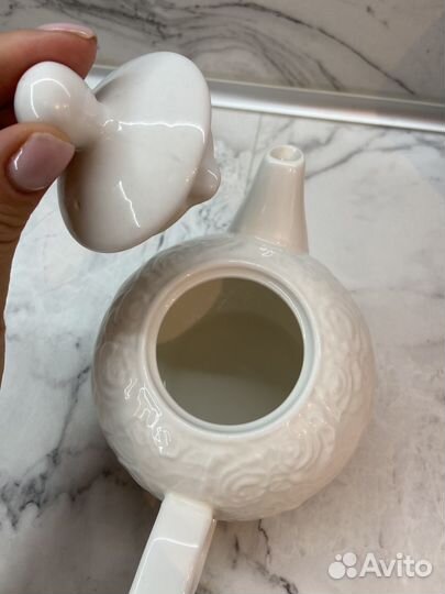 Заварочный чайник керамический белый