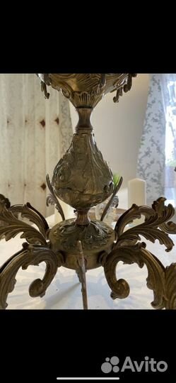 Люстра бронзовая старинная