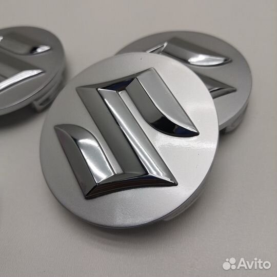 4шт колпаки Suzuki, 43252-63J10-CZ2, серебро+хром