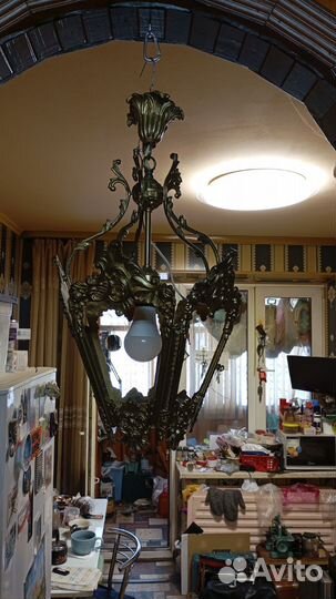 Люстра потолочная латунь