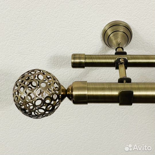 Карнизы металлические двухрядные бронза