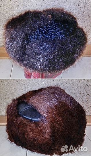 Шапка мех/каракуль+мех/кожа