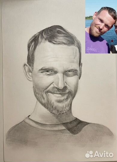 Портрет по фото карандашом