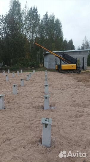 Фундамент на ж/б сваях