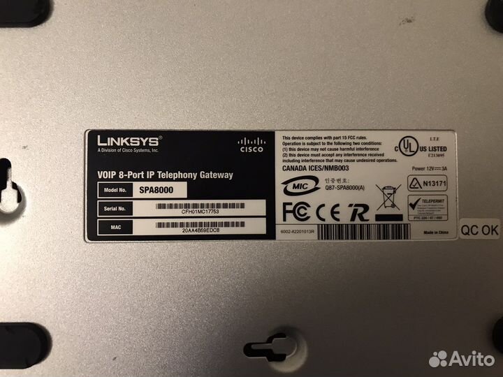 Голосовой флюз VoIP linksys cisco spa8000