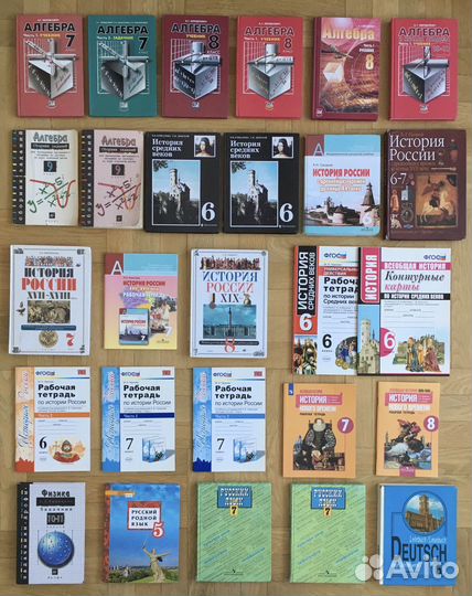 Алгебра, история, русский, родной, физика, немецк