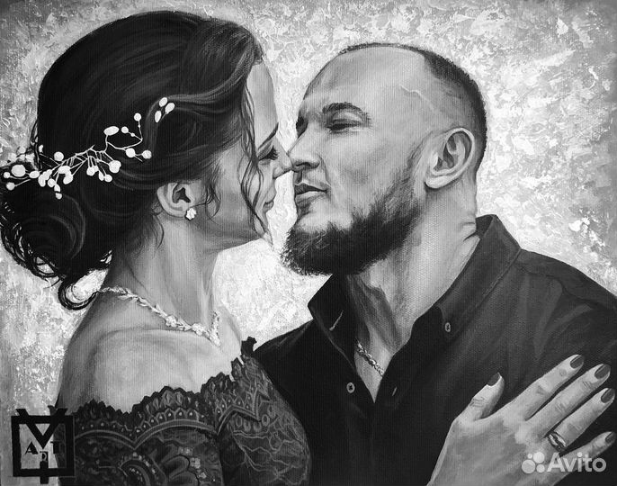 Портрет маслом на холсте, ручная работа