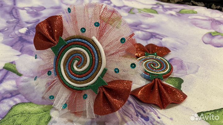 Ободок+брошь Конфетка