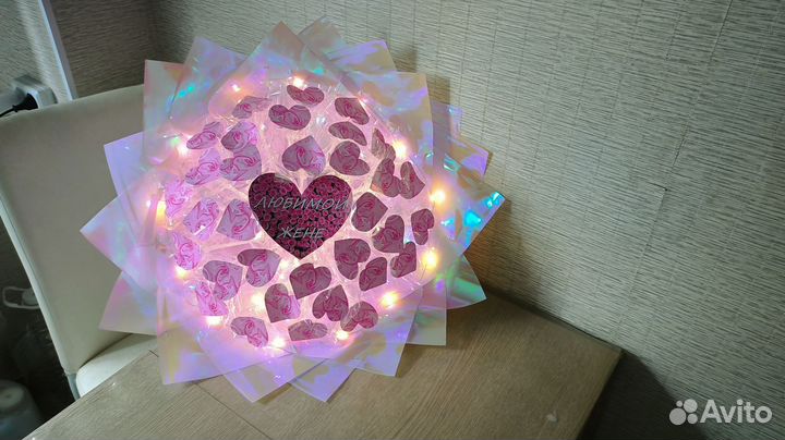 Подарок на 8е марта, светящийся букет