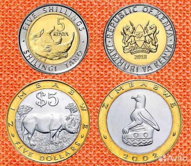 Носороги и черепахи на монетах