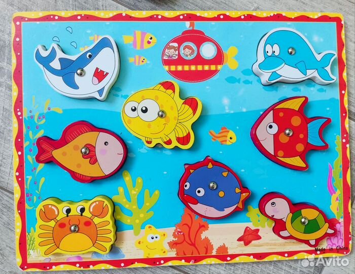 Магнитная рыбалка деревянная