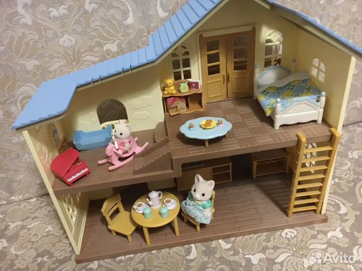 Sylvanian Families мебель, дом на холме синяя крыш