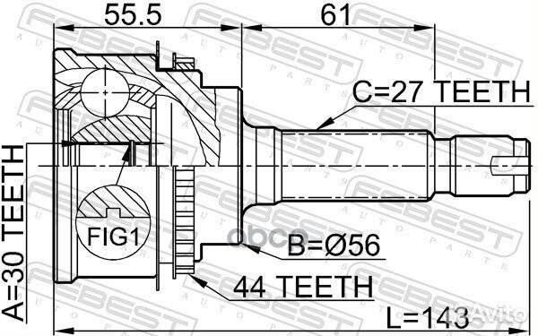 ШРУС наружный 30x56x27 (subaru impreza G11 2000