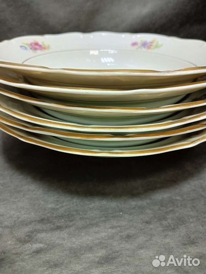 Тарелки суповые комплект мейсенский букет