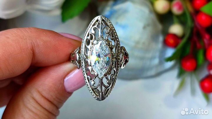 Винтаж кольцо альпийский хрусталь, 20 р-р, 925