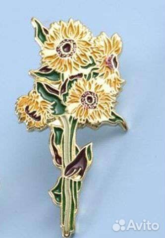 Брошь Подсолнухи
