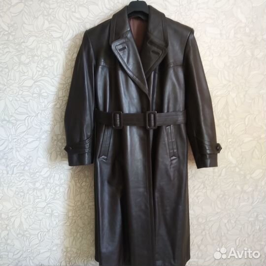 Кожаный плащ женский длинный эксклюзив