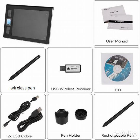 Графический планшет Huion dwh69 + 2 пера WI-FI