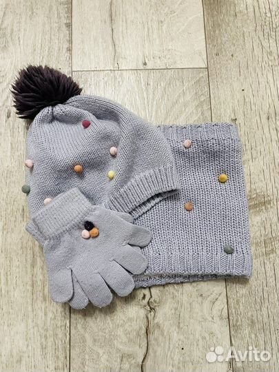 Комплект шапка и шарф для девочки