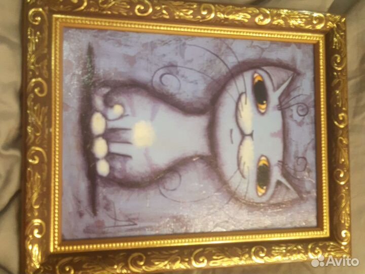 Картина маслом, котик