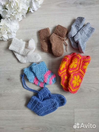 Шерстяные носки детские 0-12 мес