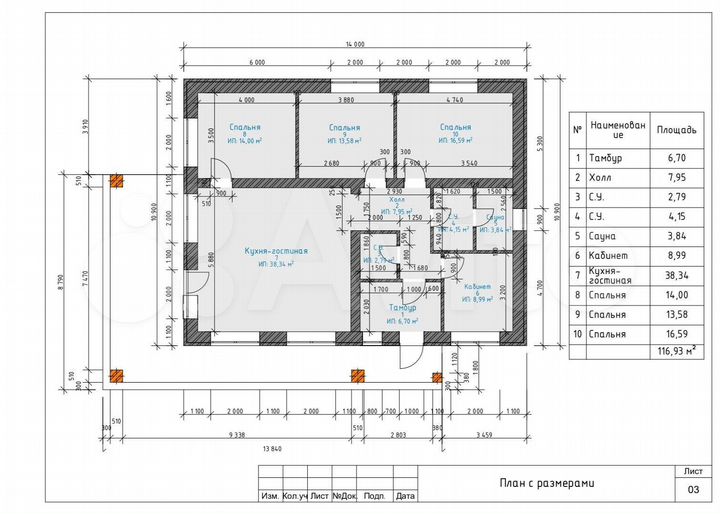 Коттедж 114,2 м² на участке 5,5 сот.