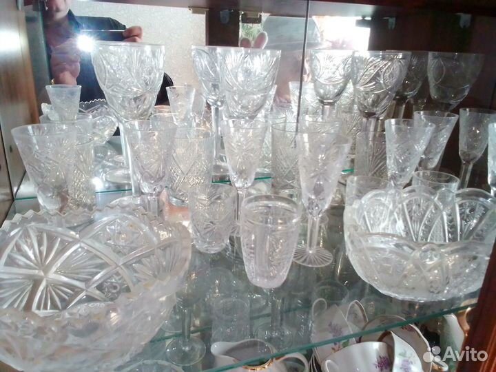 Хрусталь СССР, тонкий фарфор 50х годов